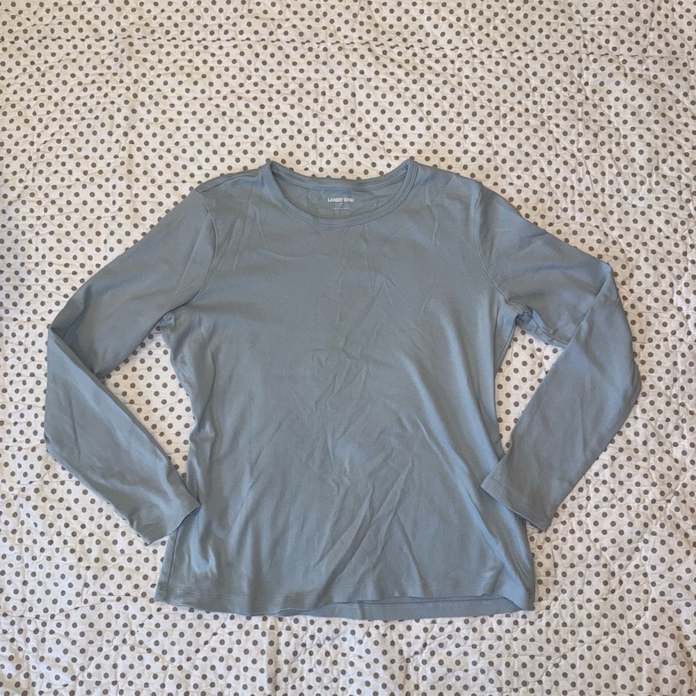Lands End light blue long sleeve top Size M